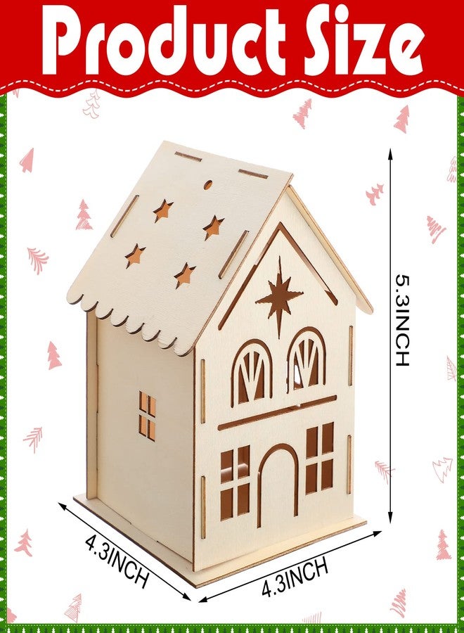 Kathfly 18 Sets Wooden Christmas Gingerbread Houses to Paint, Wood Houses Kit to Build with Watercolor Pens Make Your Own Xmas House Kits for Christmas Tree Ornaments DIY Art Project Activity - Image 2